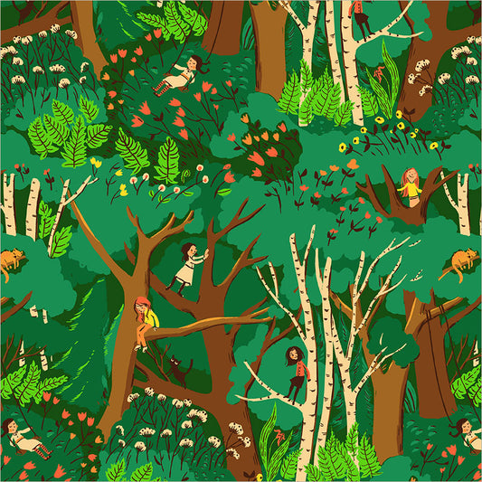 Climbing Trees Jade from Heather Ross Favorites by Windham Fabrics