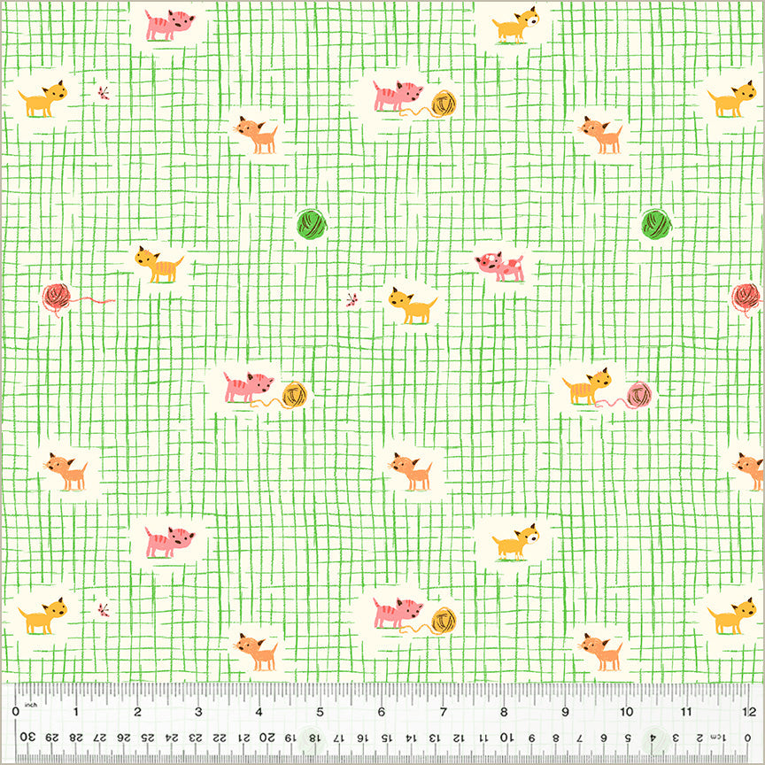 Kitten Plaid Green from Heather Ross Favorites by Windham Fabrics
