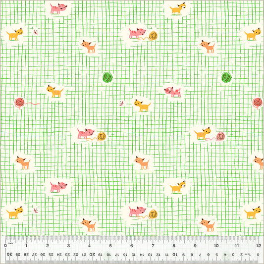 Kitten Plaid Green from Heather Ross Favorites by Windham Fabrics