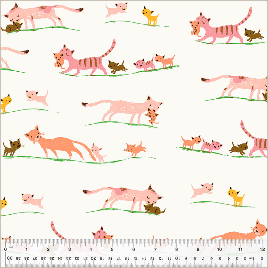 Marching Cats Cream from Heather Ross Favorites by Windham Fabrics