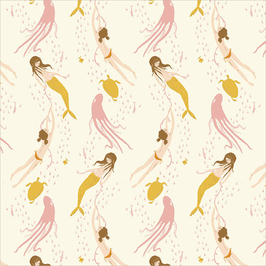 Underwater Sisters Blush-Pink from Heather Ross Favorites by Windham Fabrics
