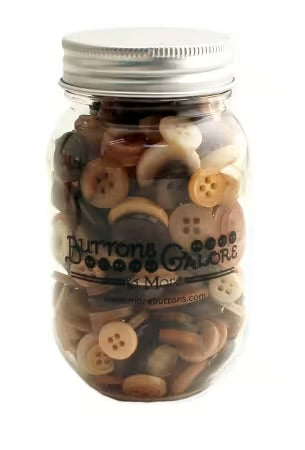 Buttons Galore & More Small Button Jar - Warm Cocoa