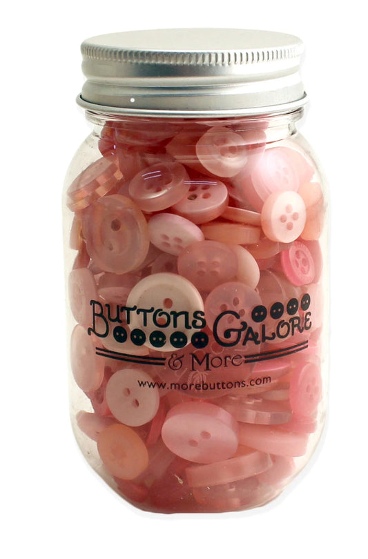Buttons Galore & More Small Button Jar - Pink Grapefruit