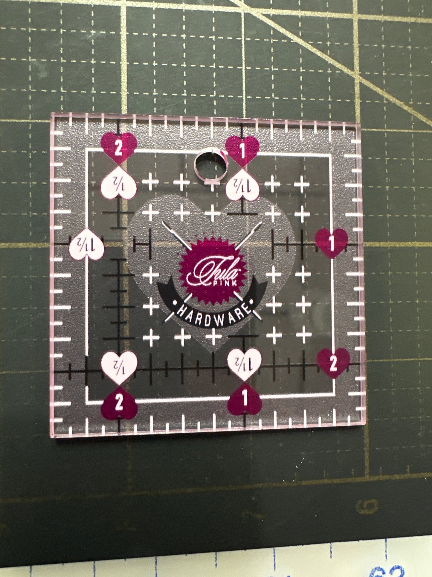 Tula Pink 2.5in x 2.5in Non Slip Heart Ruler