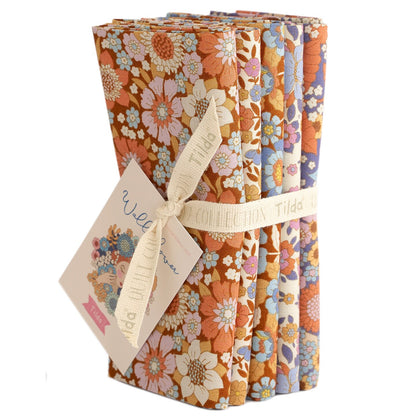 Tilda | Fat Quarter Bundle | The Wallflower Collection | Caramel/Thristle (5)