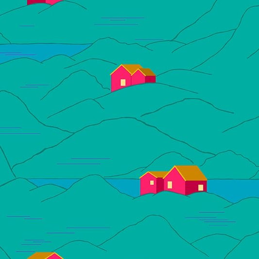 Andover | Alison Glass | Wildflowers | Cottages | Jade