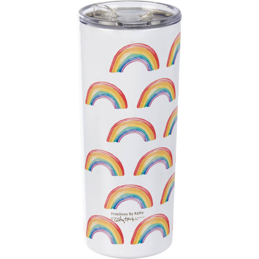 Rainbow Pattern Coffee Tumbler