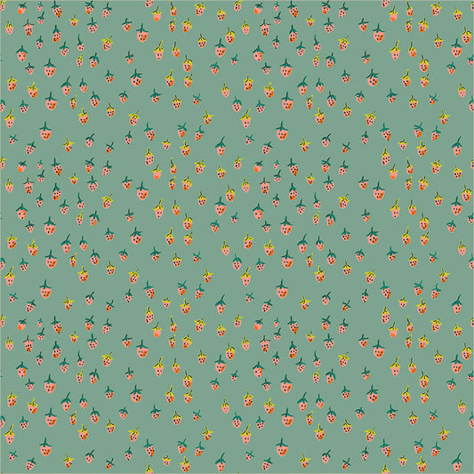 Field Strawberries Teal from Heather Ross Favorites by Windham Fabrics
