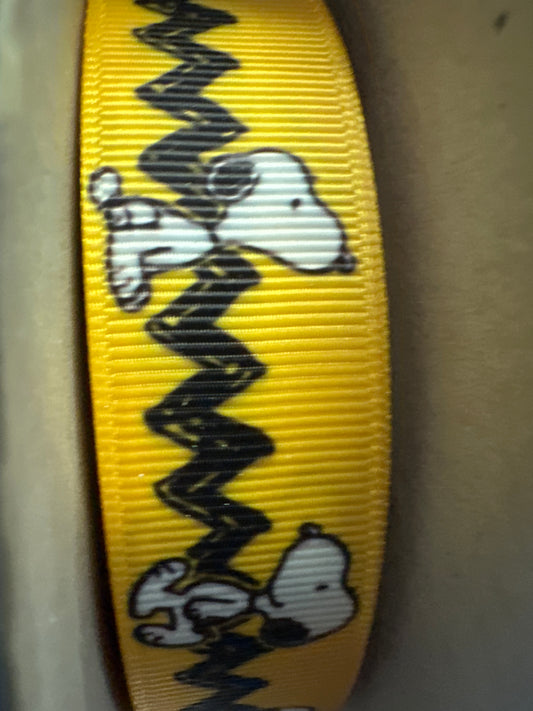 Ribbon | Snoopy (Yellow) | 7/8" | Sold by the Yard