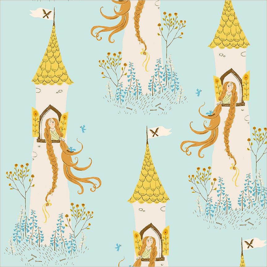 Rapunzel Aqua from Heather Ross Favorites by Windham Fabrics