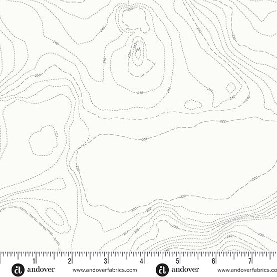 Andover | Alison Glass | Sun Print Whisper | Topography | White