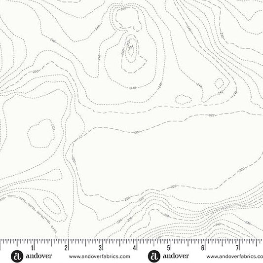 Andover | Alison Glass | Sun Print Whisper | Topography | White