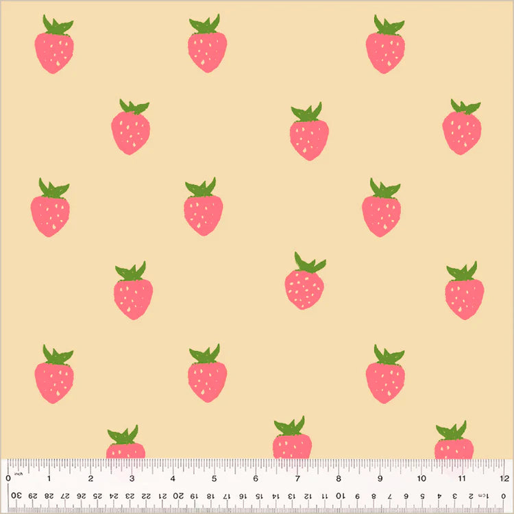 Windham Fabrics | Meadows | Berry | Ecru | 108" Wideback | Heather Ross