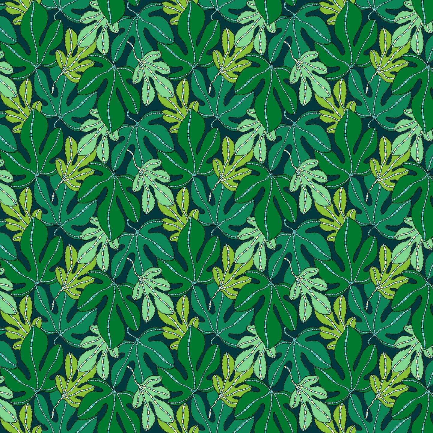 Windham Fabrics | Sally Kelly | Sunshine | Monsterra | Forest