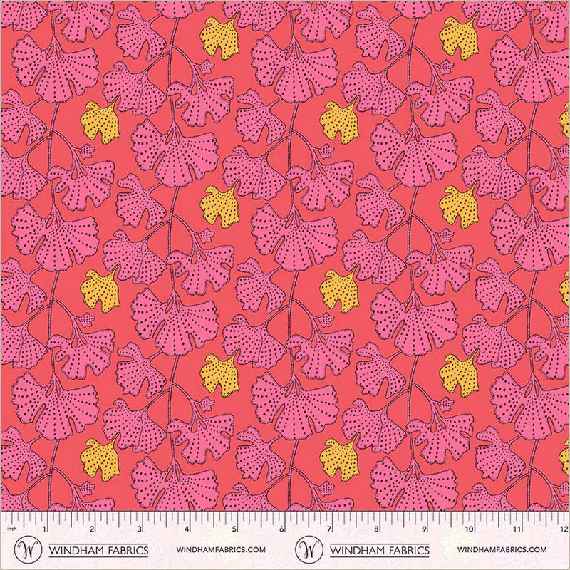 Windham Fabrics | Sallly Kelly | Sunshine | Ginkgo | Guava