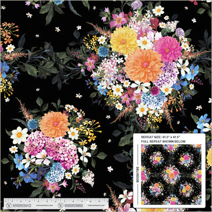 Windham Fabrics | Midnight Blooms | Whistler Studios | Whimsical Garden | Black