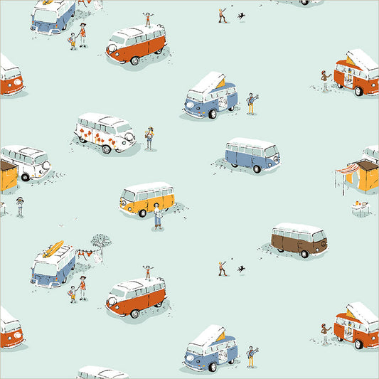 Bus Aqua from Heather Ross Favorites by Windham Fabrics