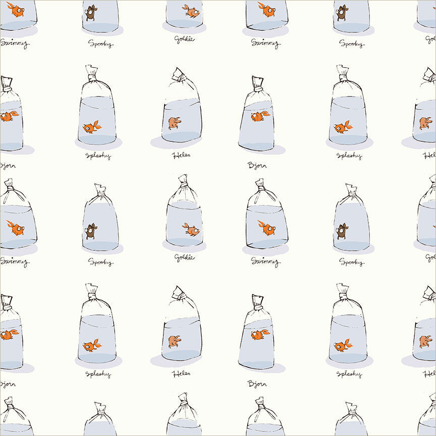 Goldfishes in Bags White from Heather Ross Favorites by Windham Fabrics