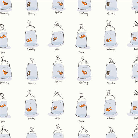 Goldfishes in Bags White from Heather Ross Favorites by Windham Fabrics