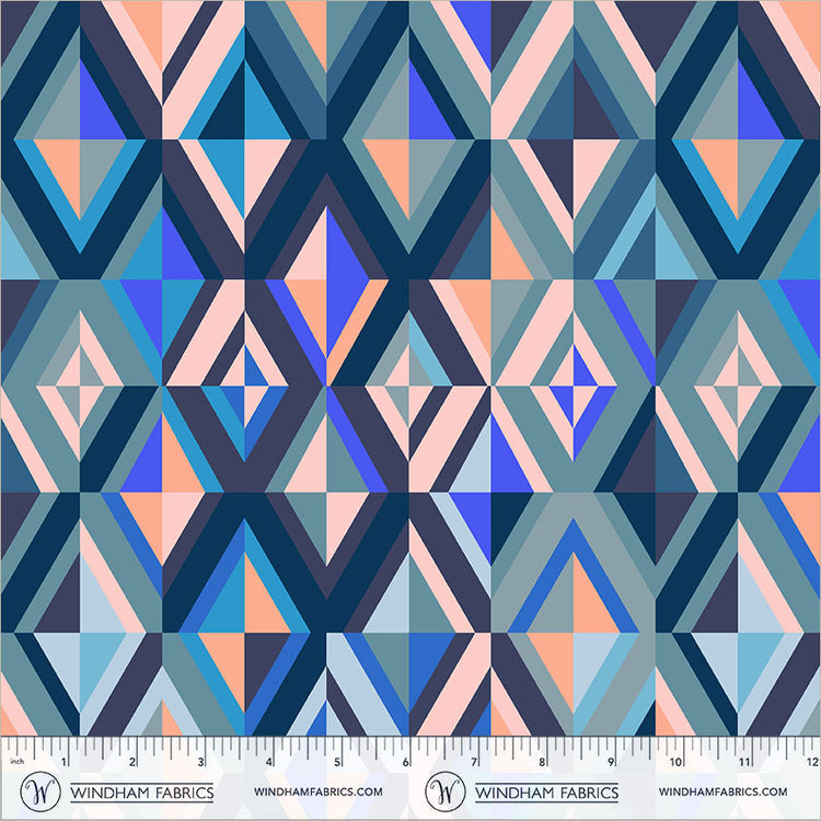 Windham Fabrics | Happy Place | Diamonds | Blueberry | 55374D-7 | Annabel Wrigley