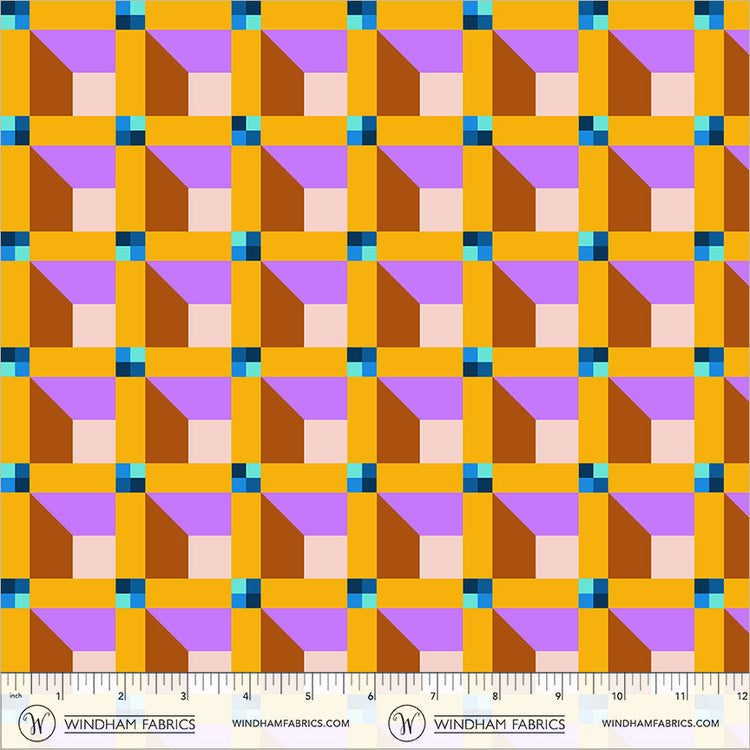 Windham Fabrics | Happy Place | Window | Viola | 55376D-13 | Annabel Wrigley