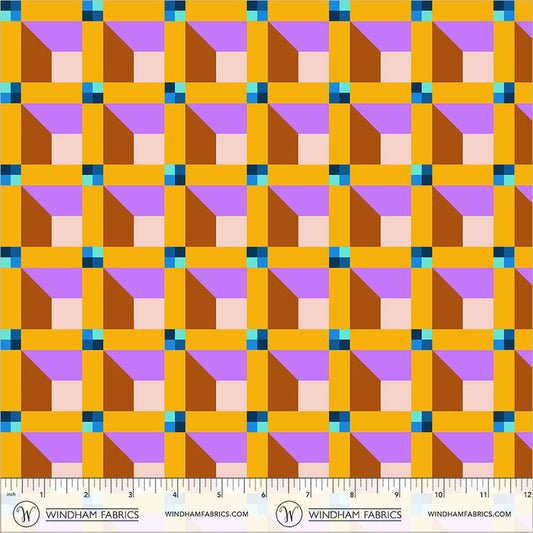Windham Fabrics | Happy Place | Window | Viola | 55376D-13 | Annabel Wrigley