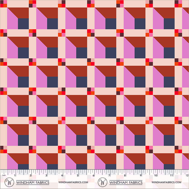 Windham Fabrics | Happy Place | Window | Blush | 55376D-9 | Annabel Wrigley