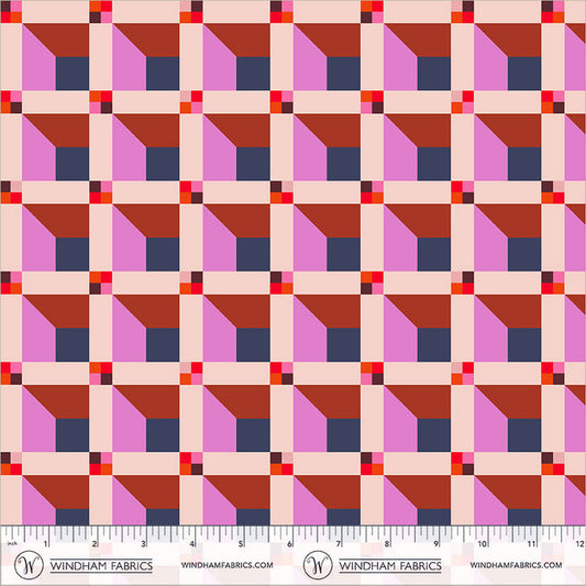 Windham Fabrics | Happy Place | Window | Blush | 55376D-9 | Annabel Wrigley