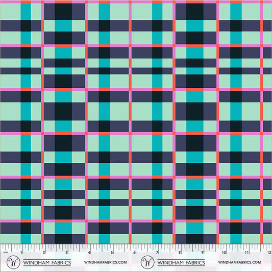 Windham Fabrics | Happy Place | Tower | Turquoise | 55377D-14 | Annabel Wrigley