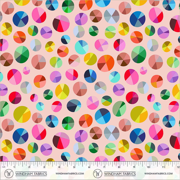 Windham Fabrics | Happy Place | Freewheel | Blush | 55378D-9 | Annabel Wrigley