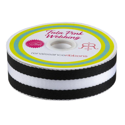 Webbing | Tula Pink | 1 1/2"  | Striped Nylon | Black/White