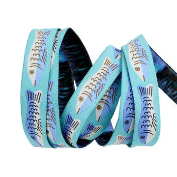 Ribbon | Ooh Lucky Lucky | Sardines in Twilight | 5/8" width | by Alexia Abegg