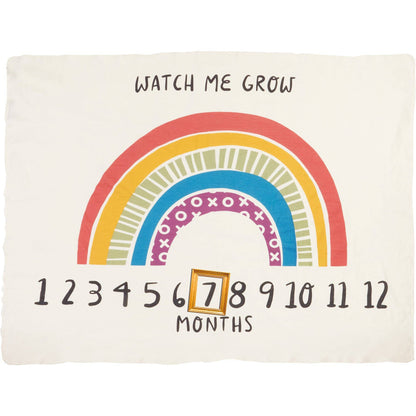 Watch Me Grow Rainbow Milestone Blanket