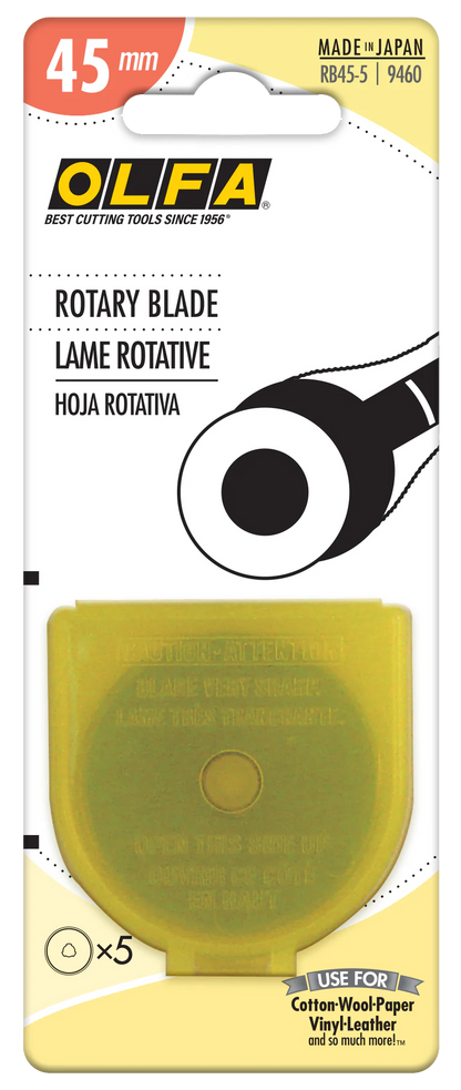 Olfa | 45mm Rotary Blade Replacement | Available in 1, 2, 5, and 10 Pack
