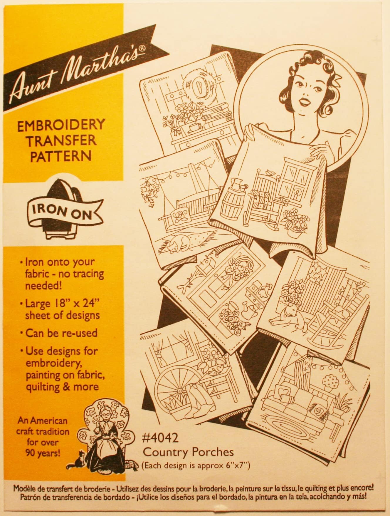Aunt Martha’s | Embroidery Transfer Pattern | #4042 | Country Porches
