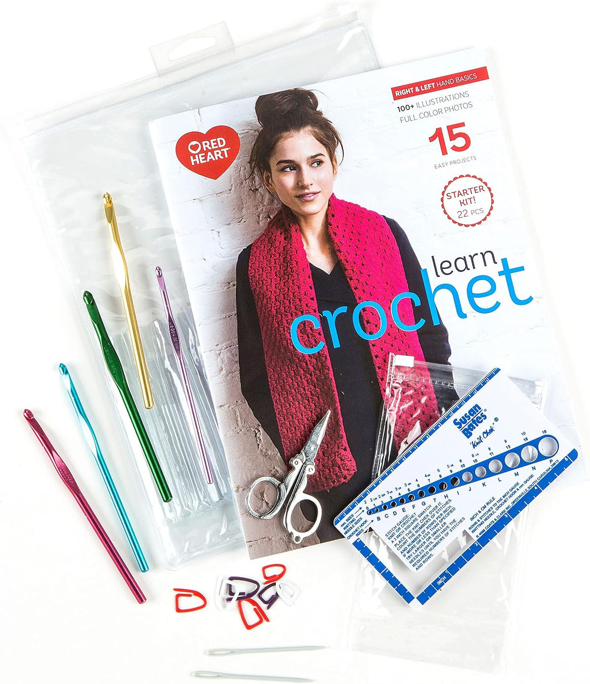 Red Heart | Learn Crochet | 15 Easy Projects | Starter Kit