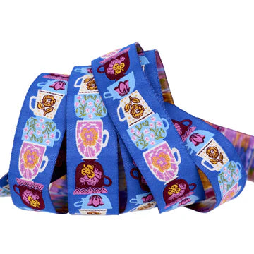 Ribbon | Hello Alice | Teacups | 7/8" width | by Sarah Watts