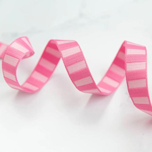 Webbing | 1" | Bold Stripe | Flamingo and Pale Pink
