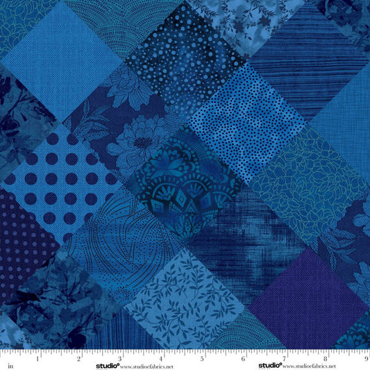Studio E Fabrics | Meow Mix | Cheater Patch | Royal Blue | E-8955-77 | Timna Tarr