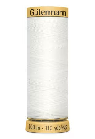 Gütermann Thread Cotton 50 100m Solid Nu White # 744491-1006