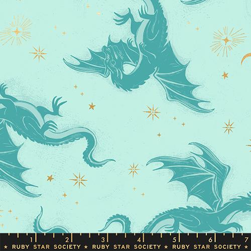 Ruby Star | Sarah Watts | Fireglow | Etched Dragons | Metallic Mint | RS2131 13M