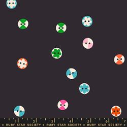 Ruby Star Society 1 800 Notion Buttons Soft Black quilting cotton fabric RS5208 17