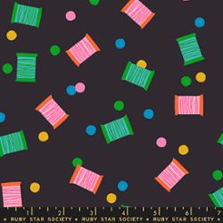 Ruby Star Society 1 800 Notion Spools Soft Black quilting cotton fabric RS5212 15