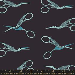 Ruby Star Society 1 800 Notion Stork Scissors Soft Black quilting cotton fabric RS5216 15