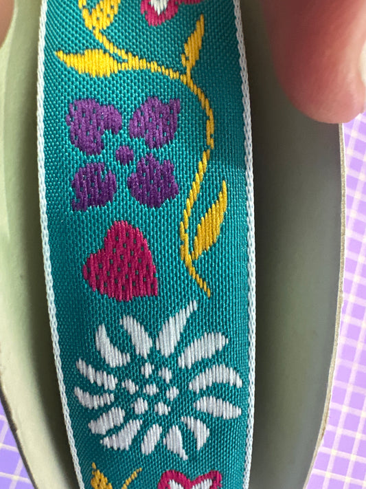 Ribbon | Floral Braid - Jade | 7/8" | Sold by the Yard