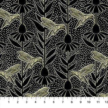 Anna Maria Textiles | Indelible Ink | Humming | Black