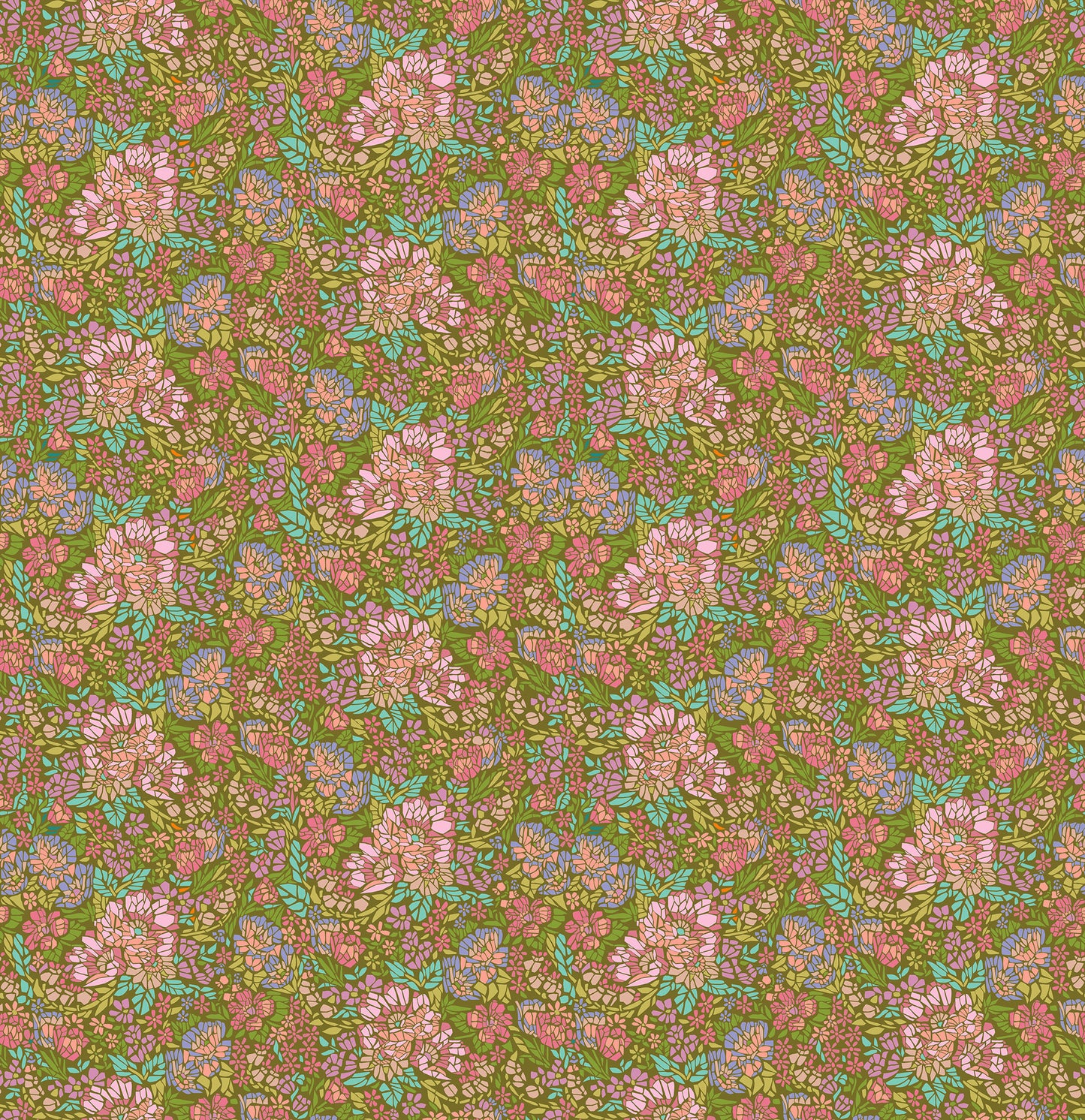 Northcott | Rhapsody | Mosaic | Avocado | Anna Maria Textiles