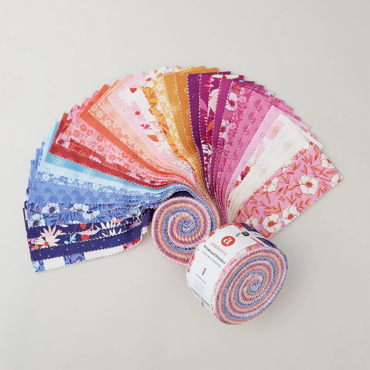 Andover | Stephanie Organes | Petals and Stitches | 2.5" Jelly Roll | 40pc
