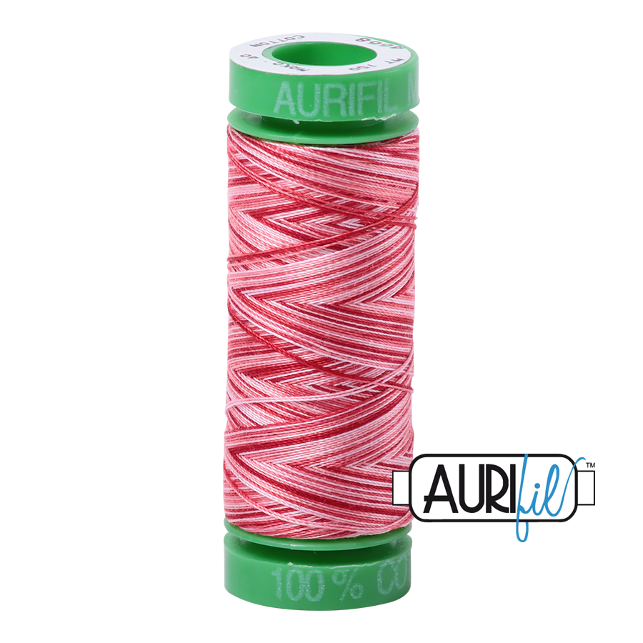 Aurifil | 40/2 | 4668 | Strawberry Parfait | Variegated