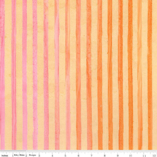 Riley Blake | Elementals | Get in Line | Batiks | Coral Fiesta